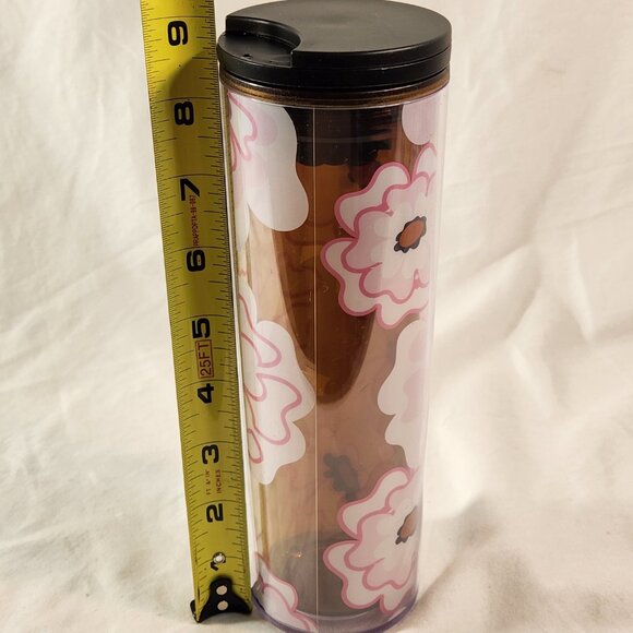 Starbucks Travel Tumbler Pink White Flower Twist Lid Tall Mug Cup 16 oz FastShip - Picture 11 of 13